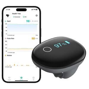 Oxygen Sensor Ring - O2Ring Bluetooth Pulse Oximeter w/ Continuous SpO2 Monitor